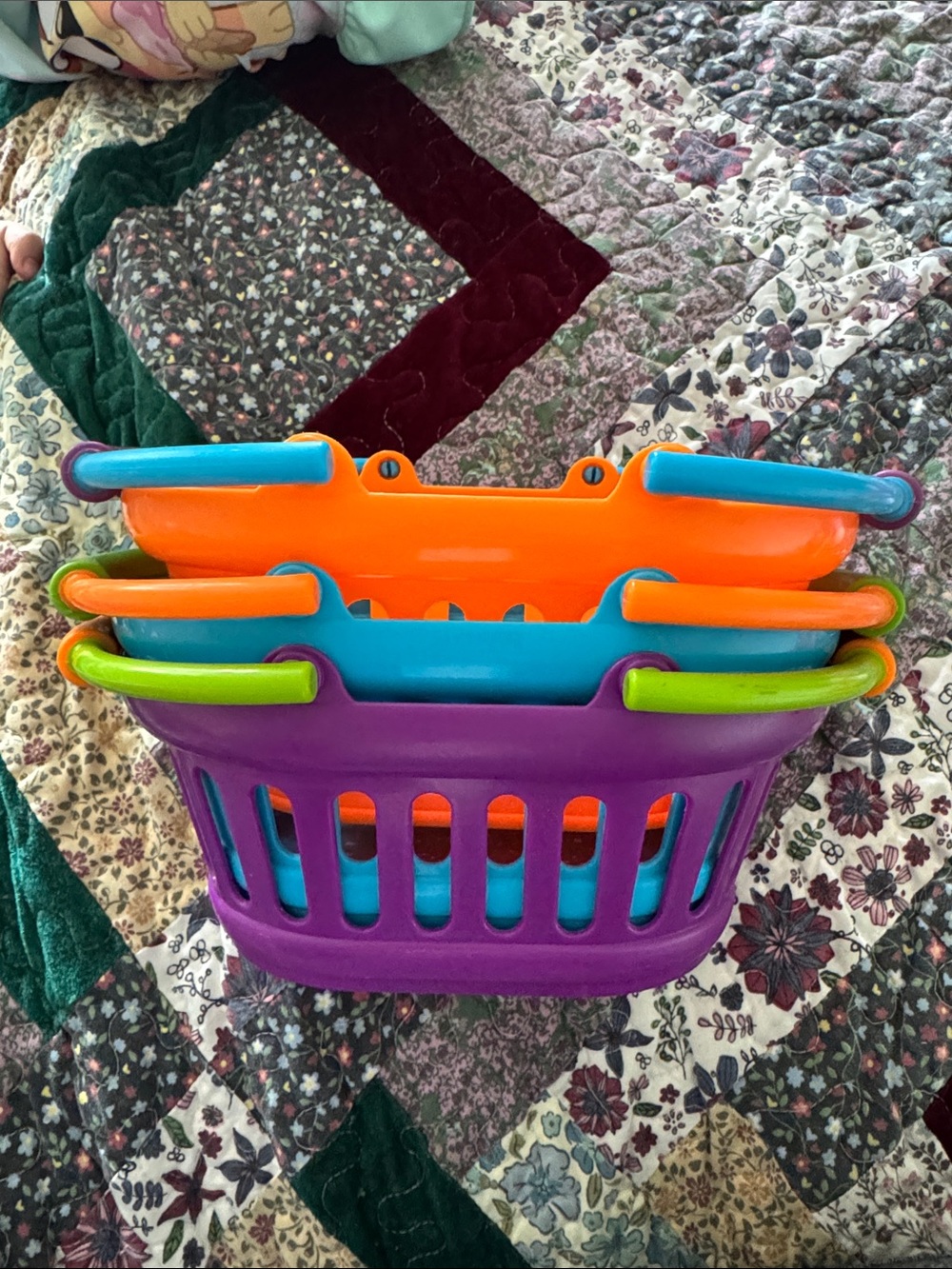 Colorful Kids Stacking Baskets - Purple, Blue, Orange, Green